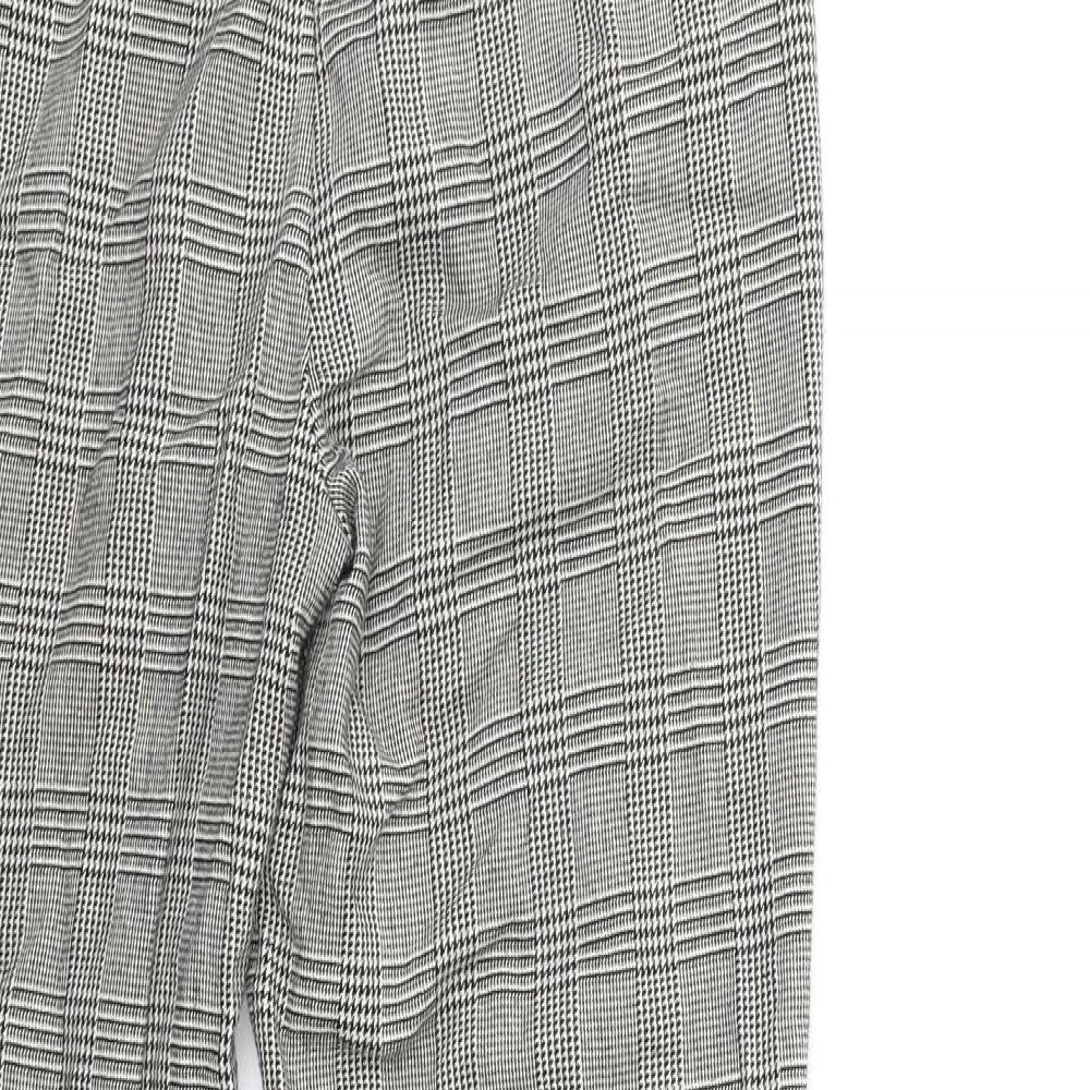 TU Womens Grey Check Trousers Size 8 L25 in