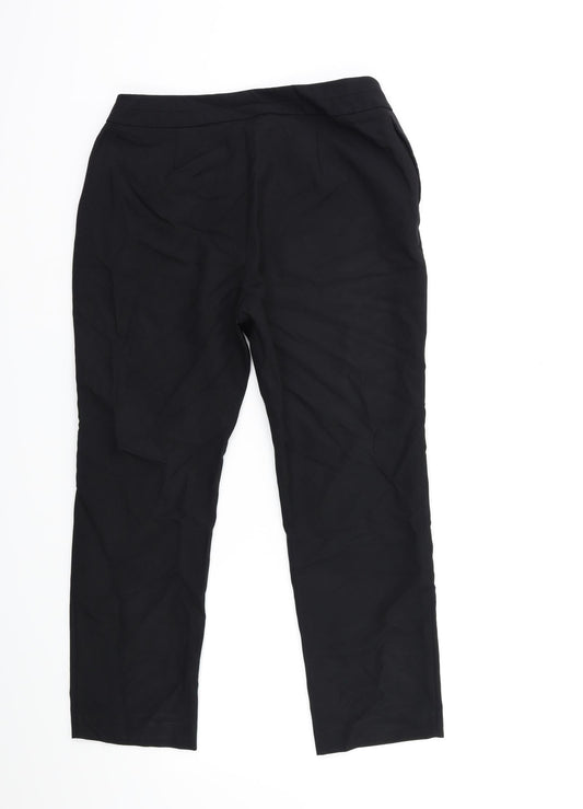 Womens UK Size 10 Preworn Regular Fit Black Trousers