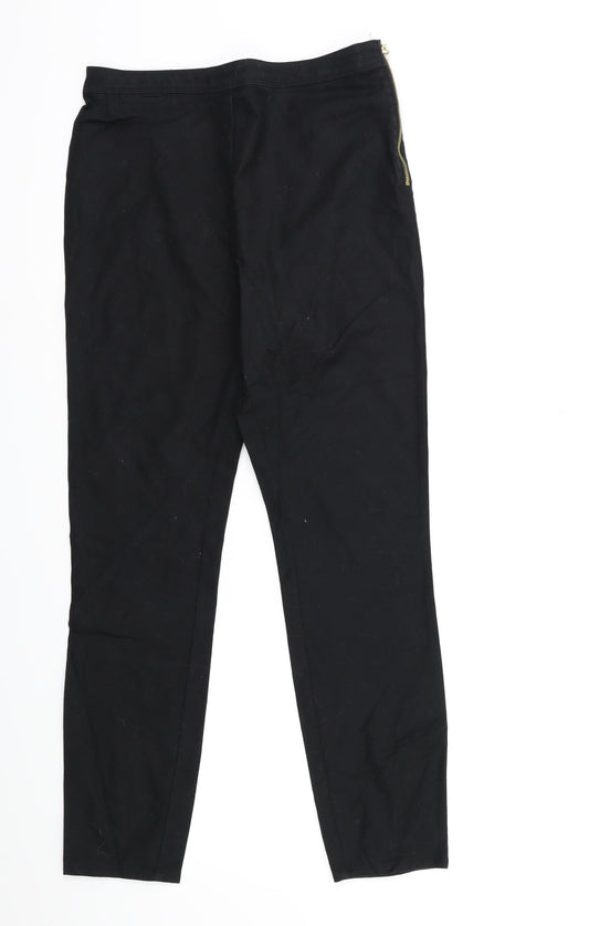 Womens UK Size 12 River Island Regular Fit Snow Pants Black Trousers