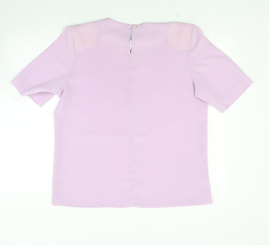 Preworn Womens Purple Basic Blouse Size 14