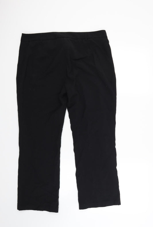 Womens UK Size 14 Marks and Spencer Regular Fit Black Trousers