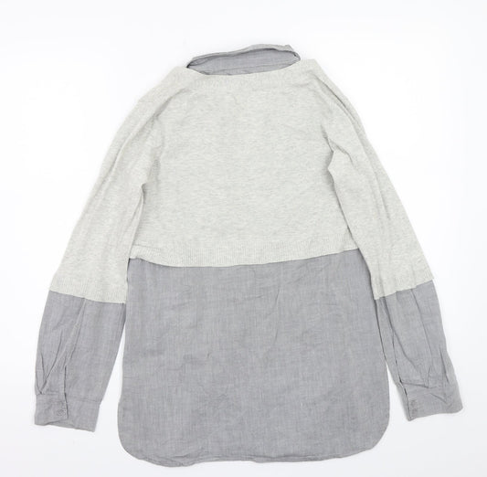 Womens UK Size 2 Kookai Grey Basic Button-Up