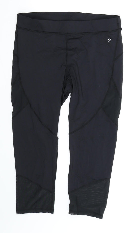Womens UK Size M H&M Slim Fit Track Pants Black Leggings