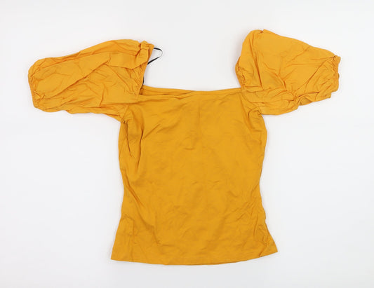 Womens UK Size XS H&M Yellow Basic Blouse
