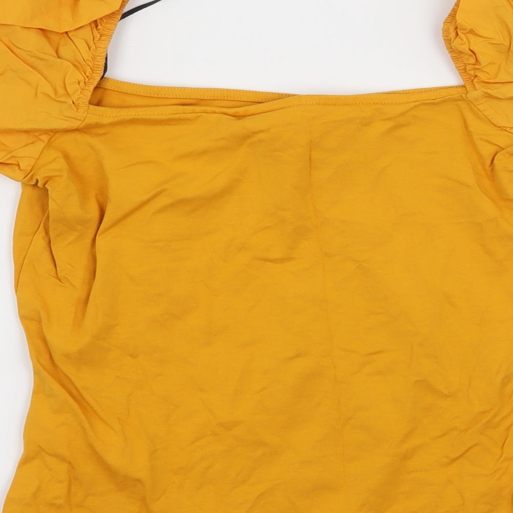 Womens UK Size XS H&M Yellow Basic Blouse