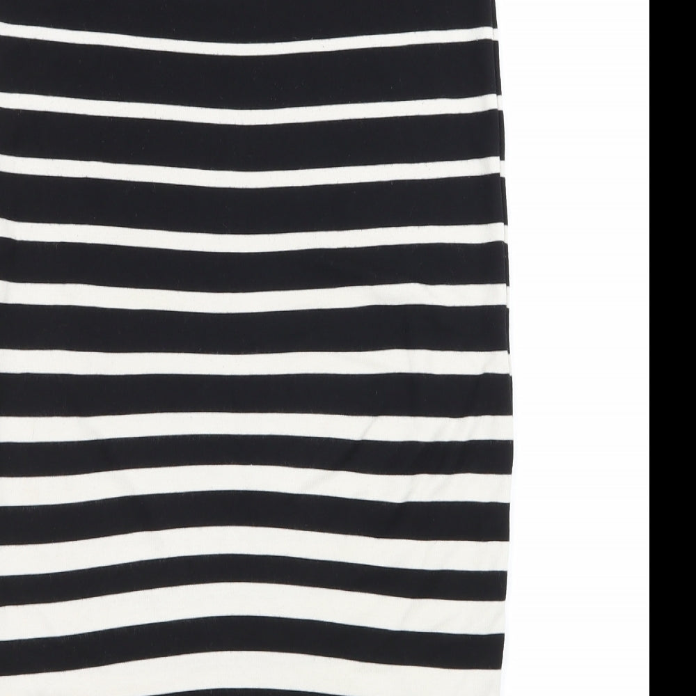 Sports Girl Womens Black Striped Jersey Straight & Pencil Skirt Size XS