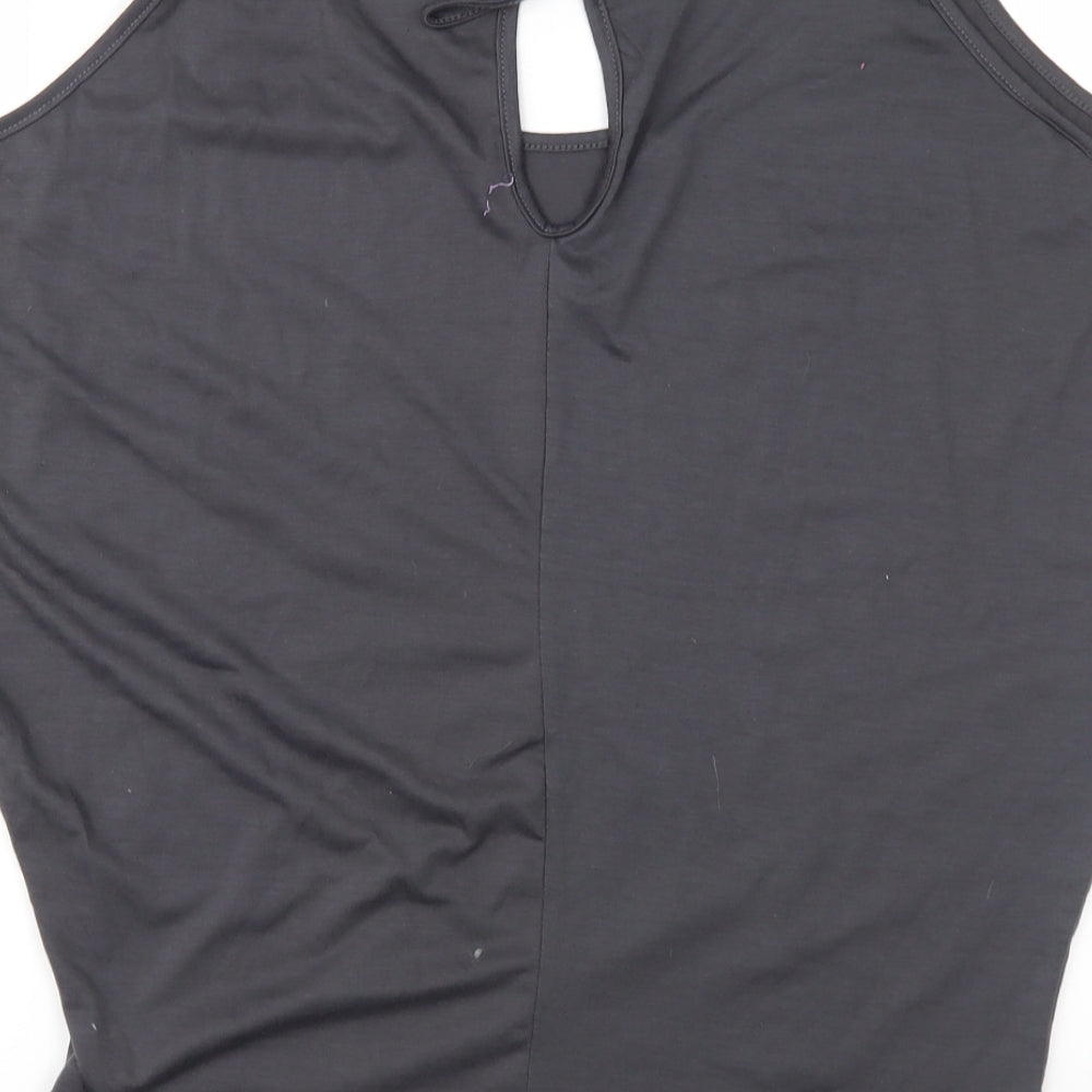 Womens UK Size L Preworn Grey Basic Blouse