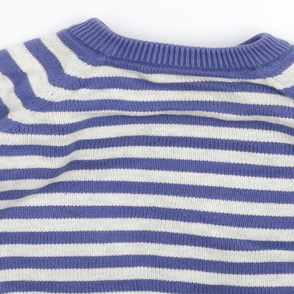 Merc Baby Blue Striped Knit Cardigan Jumper Size 0-3 Months