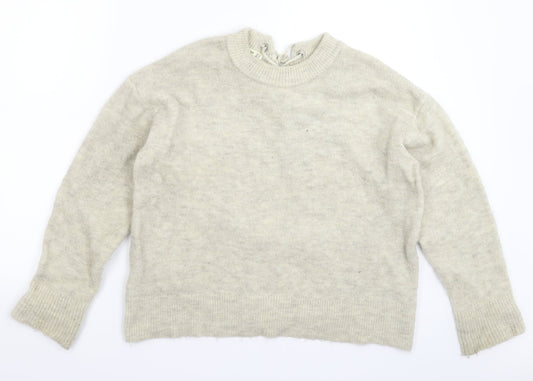 Mango Womens Grey Knit Pullover Jumper Size S
