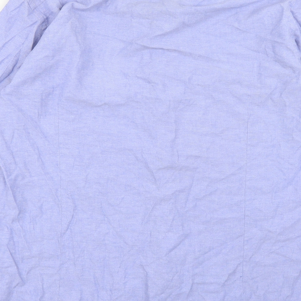 Mens UK Size L Cavani Blue Button-Up Long Sleeve Casual Shirt