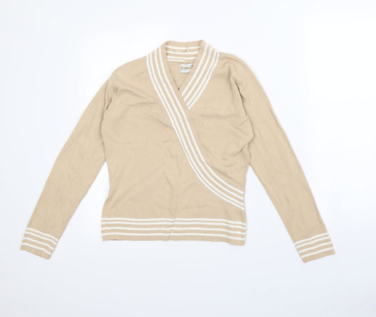 Roman Womens Beige Rayon Pullover Jumper Size S