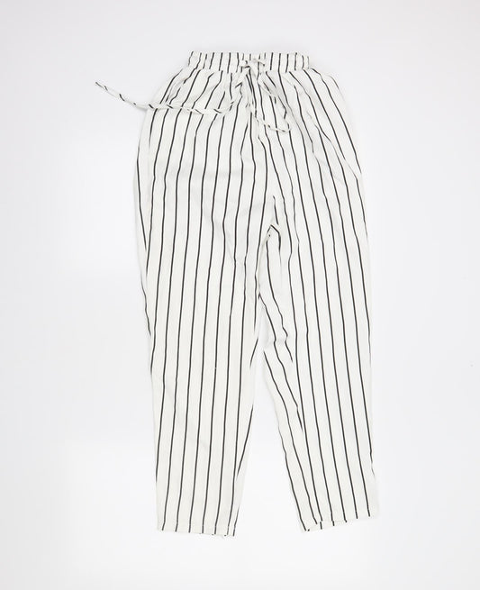 Womens UK Size 6 PRETTYLITTLETHING Regular Fit White Trousers