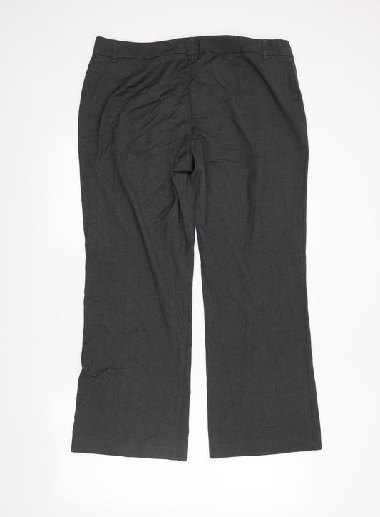 M&S Womens Grey Trousers Size 16 L29 in
