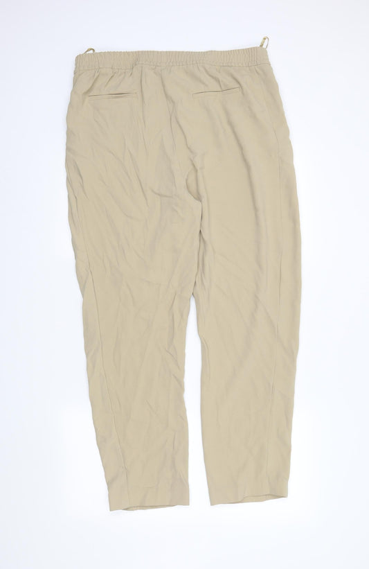 M&S Womens Beige Trousers Size 18 L28 in