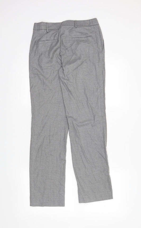 M&S Womens Grey Dress Pants Trousers Size 8 L28 in