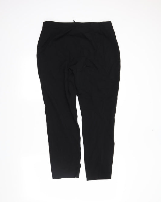M&S Womens Black Dress Pants Trousers Size 14 L25 in