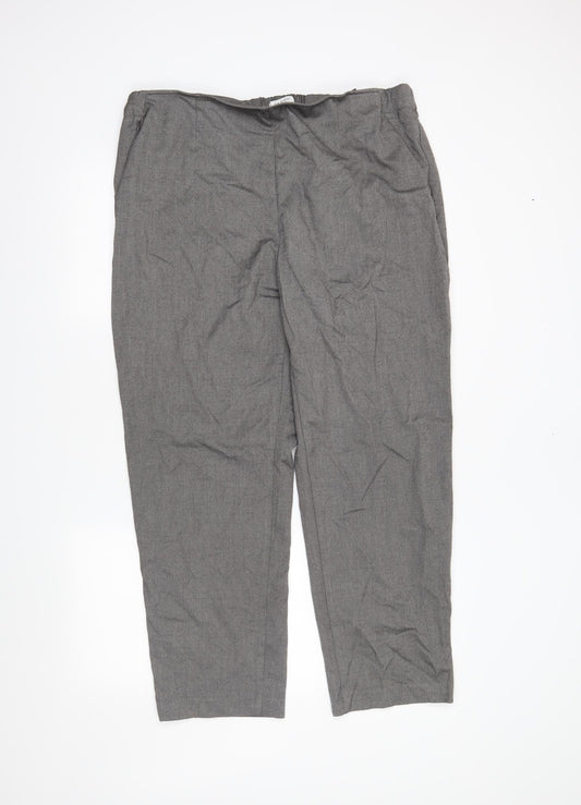 Womens UK Size 20 M&S Regular Fit Dress Pants Grey Trousers
