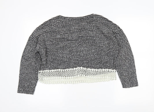 Atmosphere Womens Grey Striped Pullover Jumper Size 10