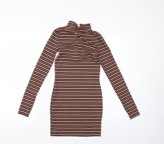 Missguided Womens Multicoloured Striped Bodycon Size 6