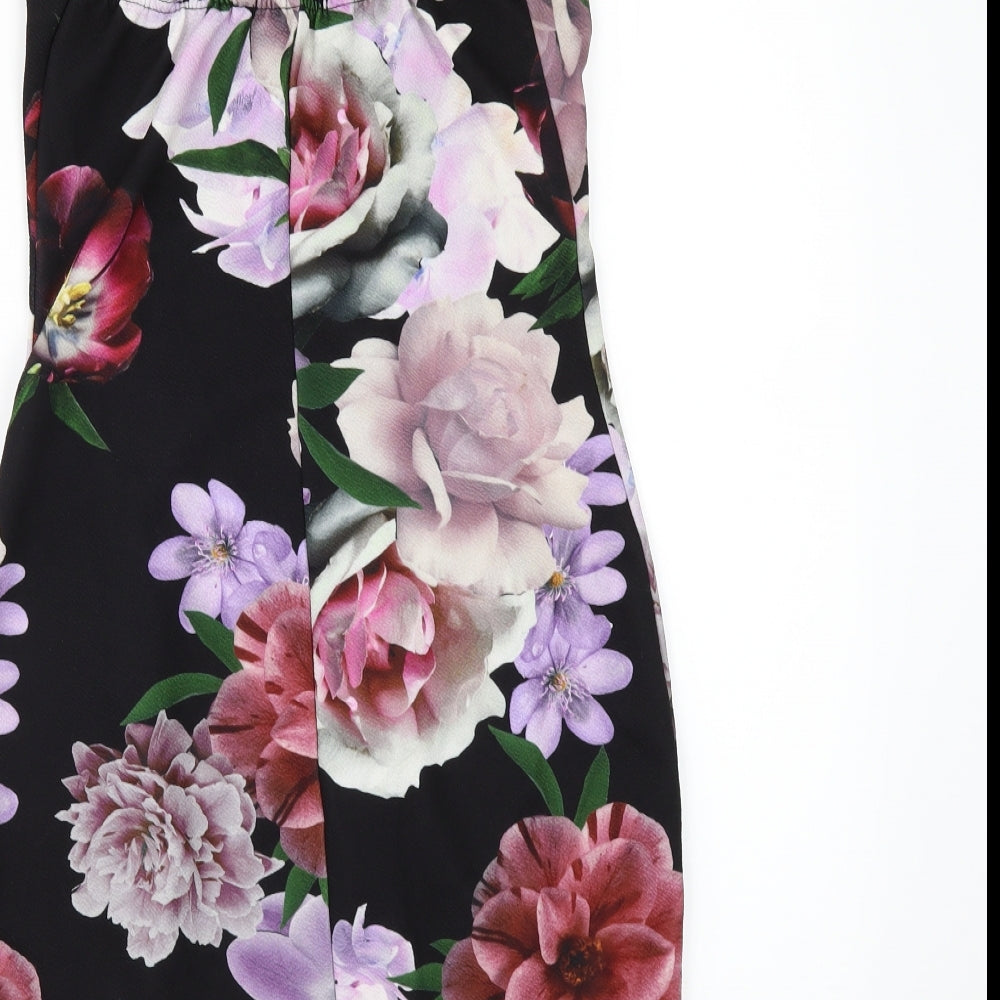 Select Womens Black Floral Mini Size 10