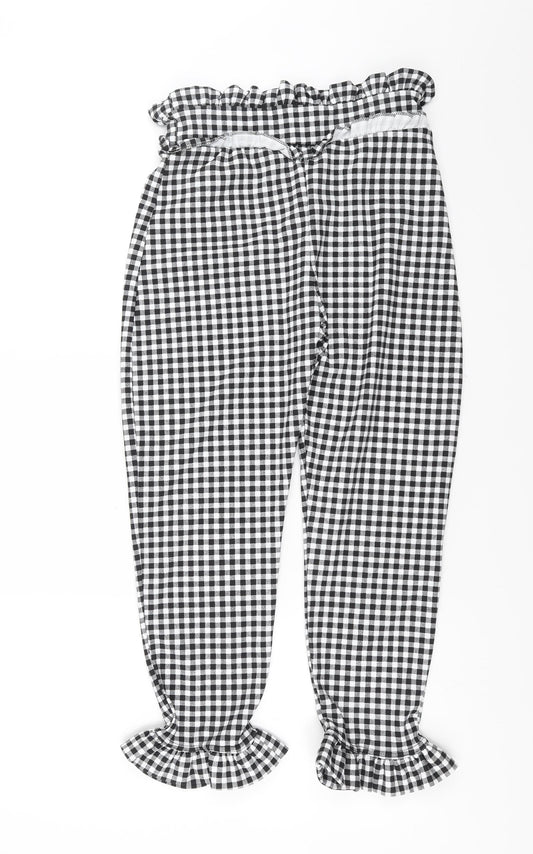 Womens UK Size 10 PRETTYLITTLETHING Regular Fit Black Trousers