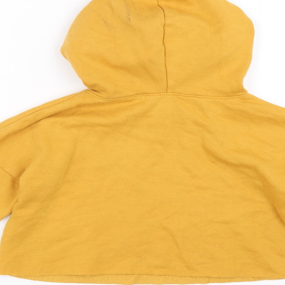 New Look Girls Yellow Pullover Hoodie Size 9 Years - cropped state of new york