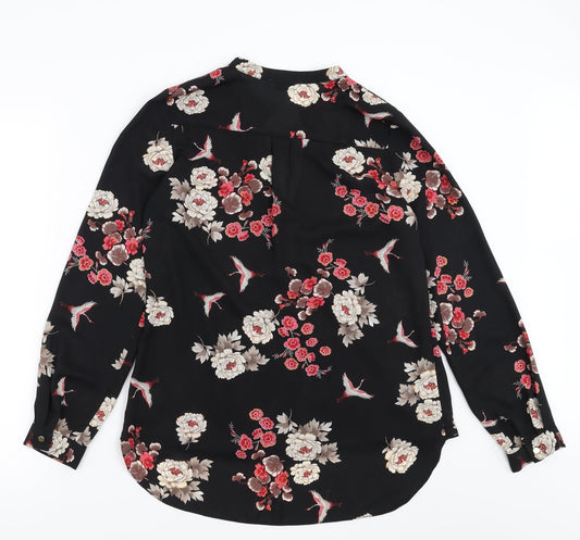 Paraphrase Womens Black Floral Basic Blouse Size M