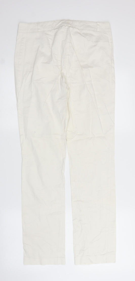 M&S Womens White Trousers Size 12 L30 in