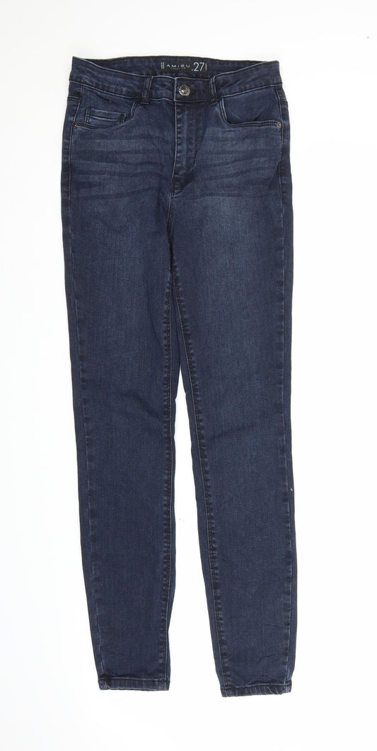 Mens UK Size 27 in Amisu Regular Fit Skinny Blue Jeans