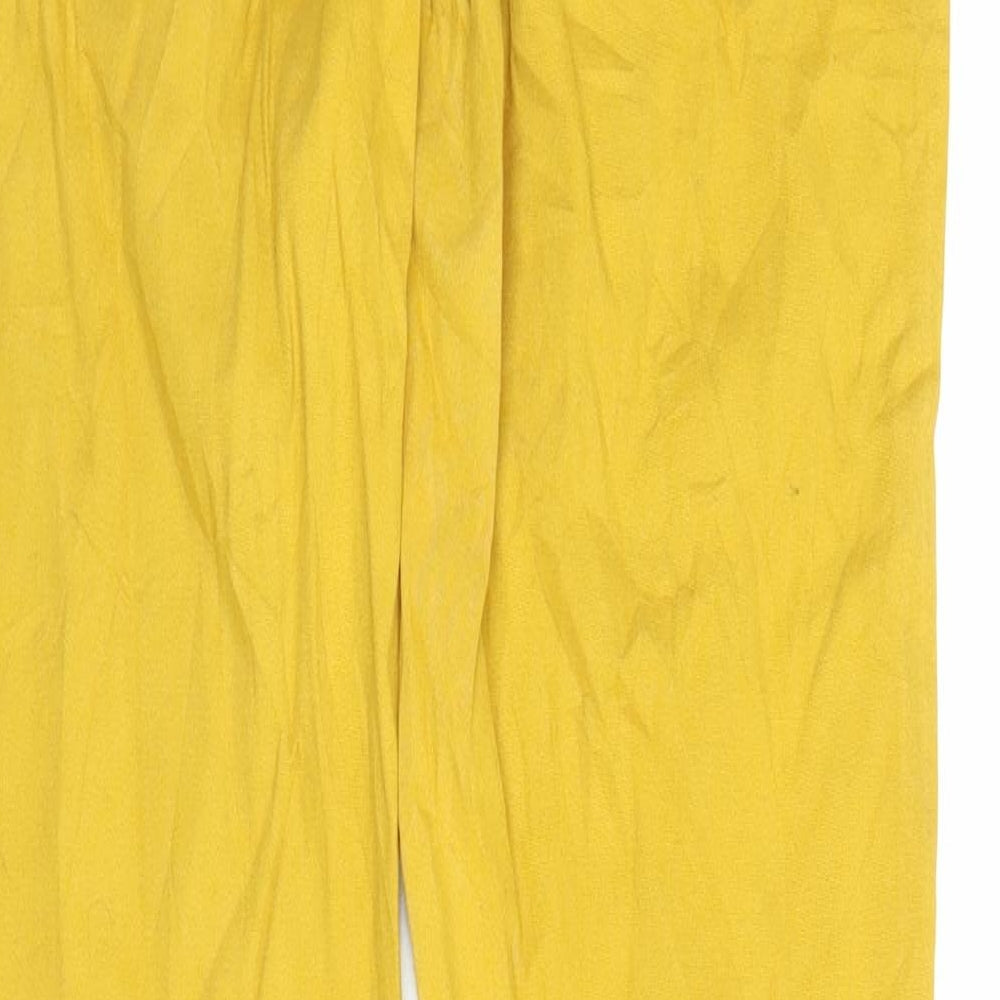 Womens UK Size S Preworn Regular Fit Chino Yellow Trousers