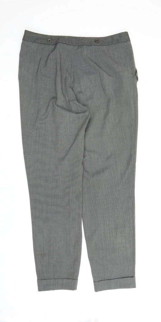 New Look Womens Grey Carrot Trousers Size 12 L26 in