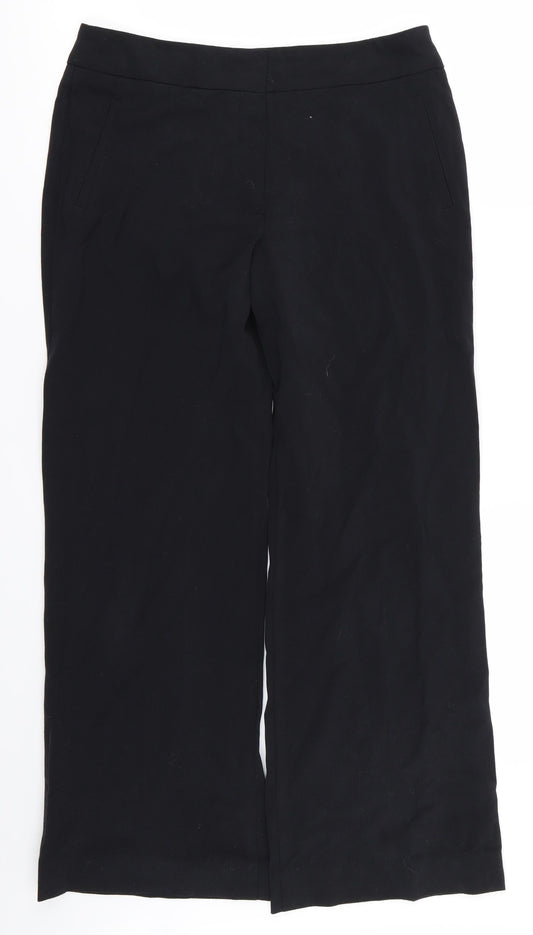 Womens UK Size 10 m&s Regular Fit Black Trousers