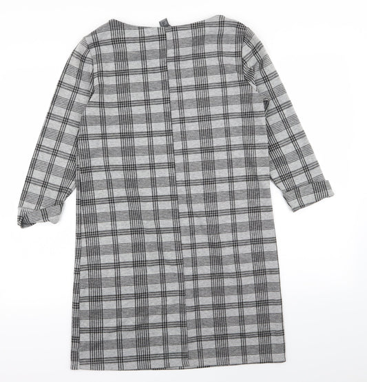 Primark Womens Grey Check T-Shirt Dress Size 8