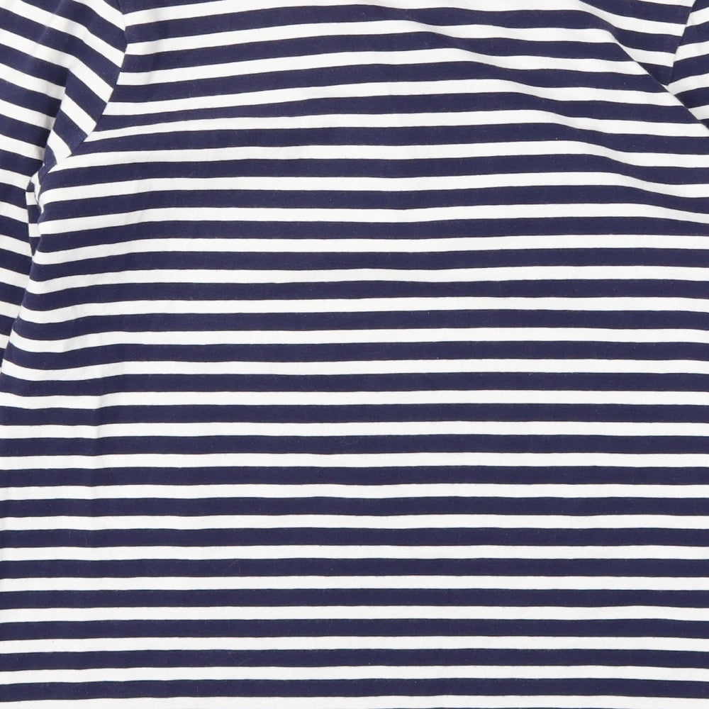 AVENUE Womens Blue Striped Basic T-Shirt Size M