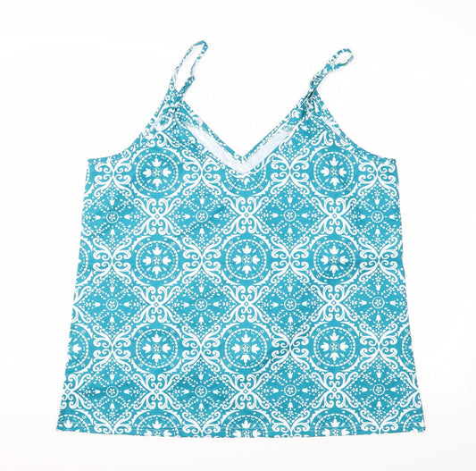 Womens UK Size XL Preworn Blue Basic Blouse