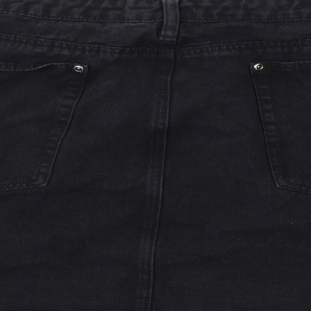 Boohoo Womens Black A-Line Skirt Size 44 in