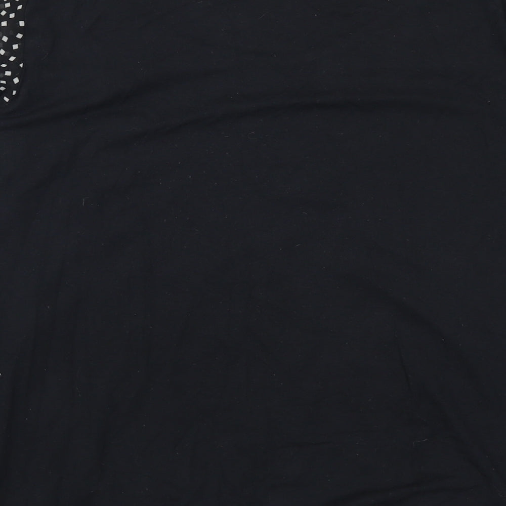 George Womens Black Geometric Basic Blouse Size 12