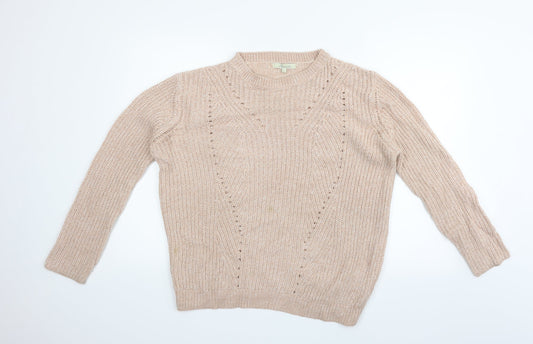 Peacocks Womens Beige Pullover Jumper Size S