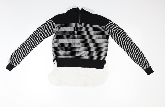 Atmosphere Womens Black Striped Pullover Jumper Size 8