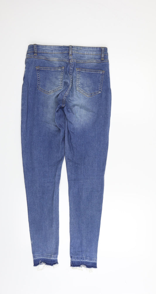 Quiz Womens Blue   Straight Jeans Size 8 L26 in - flowers