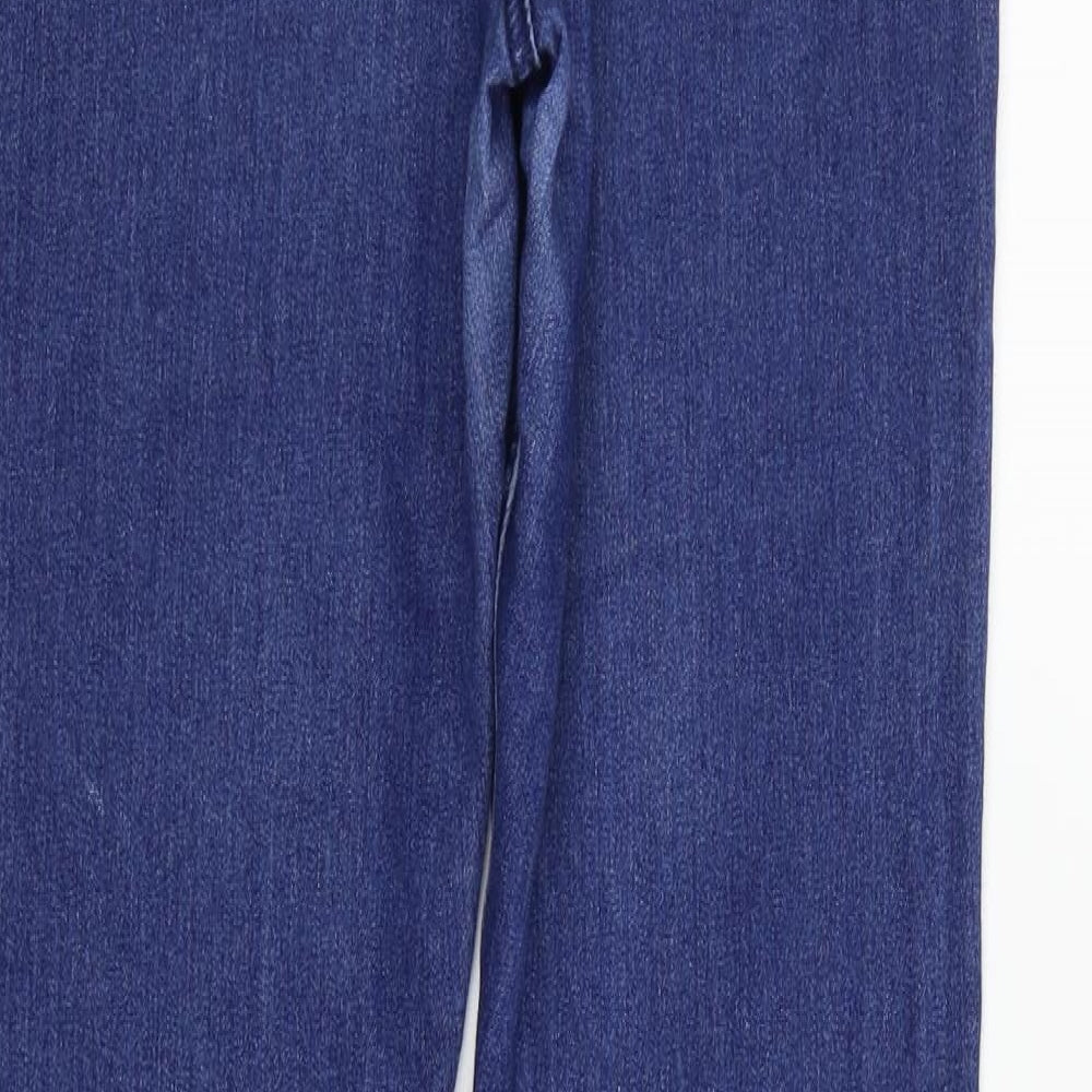 Boohoo Womens Blue Straight Jeans Size 10 L28 in