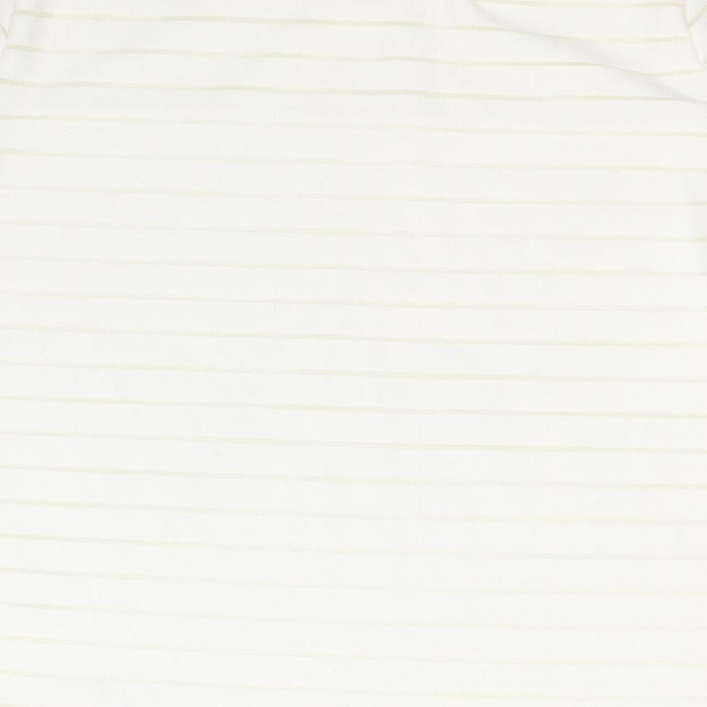 CAMEO ROSE Womens Ivory Basic T-Shirt Size 10