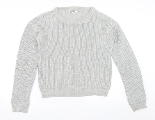 Glamorous Womens Silver Pullover Jumper Size M