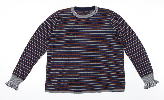 Papaya Womens Black Striped Pullover Jumper Size 18
