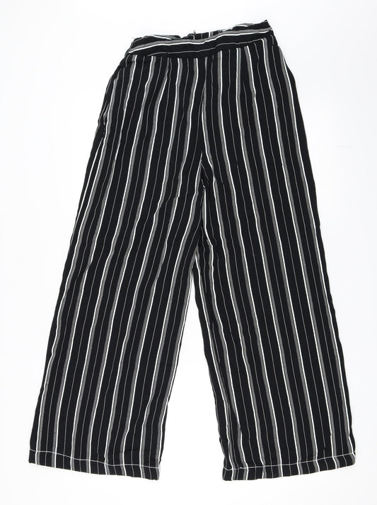 Miss Selfridge Womens Black Striped Trousers Size 6 L26 in