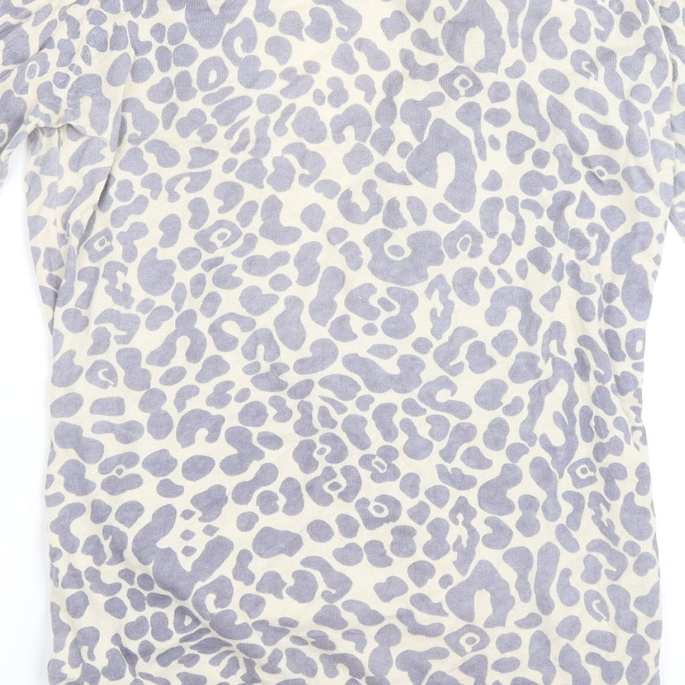 Vera Moda Womens Beige Animal Print Cardigan Jumper Size M