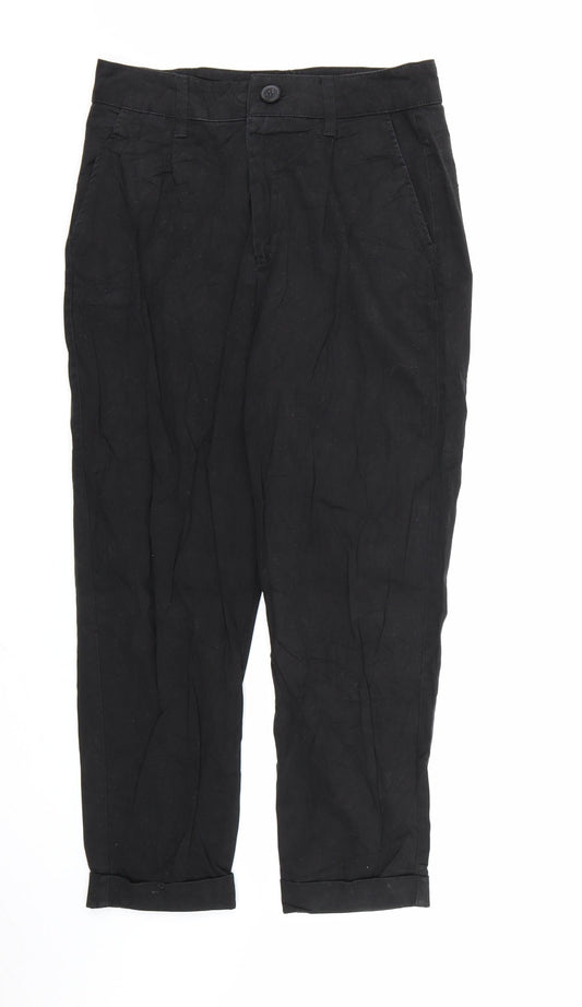 Womens UK Size 10 Bershka Regular Fit Straight Black Jeans
