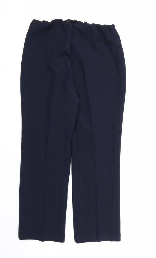 Womens UK Size 10 Preworn Regular Fit Dress Pants Blue Trousers