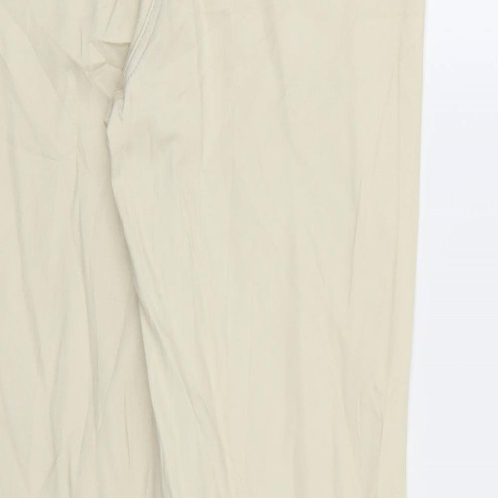 Womens UK Size 8 Preworn Regular Fit Straight Beige Jeans