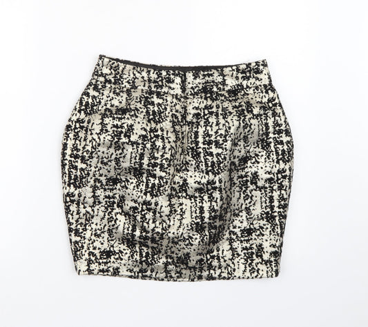Lipsy Womens Black Geometric  A-Line Skirt Size 30 in